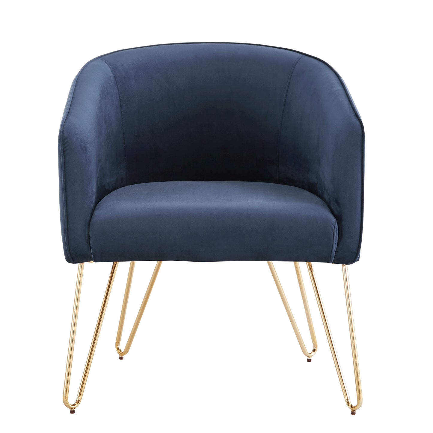 Gold Finish Velvet Accent Chair - Blue