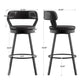 Faux Leather Metal Swivel 29" Bar Height Stools (Set of 2) - Black
