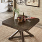 Espresso Convertible Dining Table with Lazy Susan