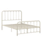 Beaded Spindle Metal Platform Bed - White, Full Size (Full Size)