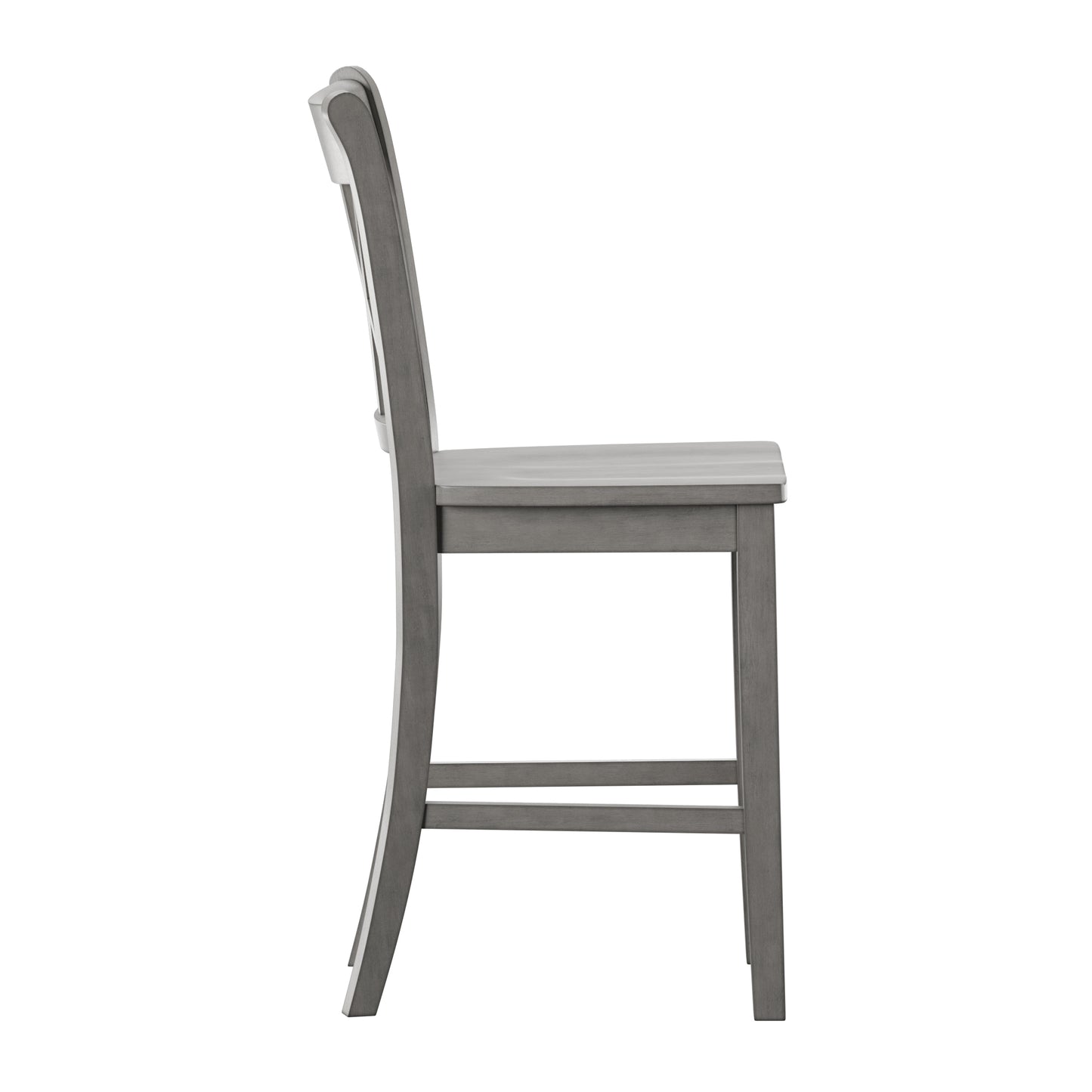 Double X-Back Counter Height Chairs (Set of 2) - Antique Grey Finish