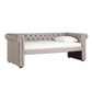 Chesterfield Daybed - Grey Linen, Twin Size, No Trundle