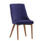Oak Barrel Back Linen Upholstered Dining Chairs (Set of 2) - Twilight Blue Linen