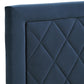 Black Finish Frame with Velvet Fabric Platform Bed - Dark Blue, Queen (Queen Size)