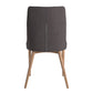 Oak Barrel Back Linen Upholstered Dining Chairs (Set of 2) - Dark Grey Linen