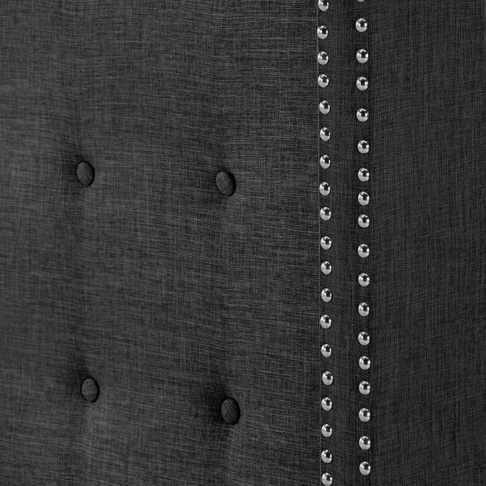Linen Wingback Headboard - Dark Grey Linen, King