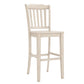 Slat Back Bar Height Chairs (Set of 2) - Antique White Finish