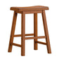 Saddle Seat Counter Height Backless Stools (Set of 2) - Honey Oak Finish
