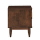 Mid-Century Brown Finish 2-Drawer Nightstand
