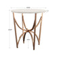 Champagne Gold Finish End Table with White Faux Marble Top