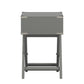 X-Base Wood Accent Campaign Table - Frost Grey