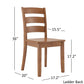 60-inch Rectangular Oak Finish Dining Set - Ladder Back Chairs, 7-Piece Set