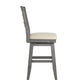 French Ladder Back Counter Height Swivel Stool - Antique Grey Finish
