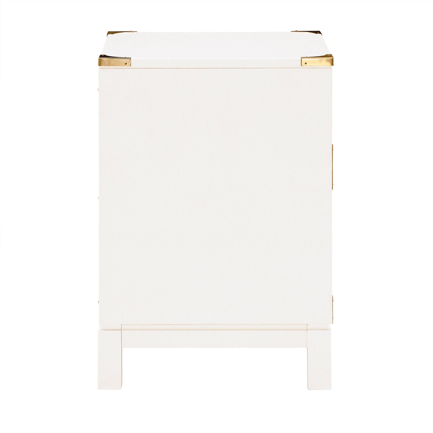 1-Drawer Gold Accent End Table - White