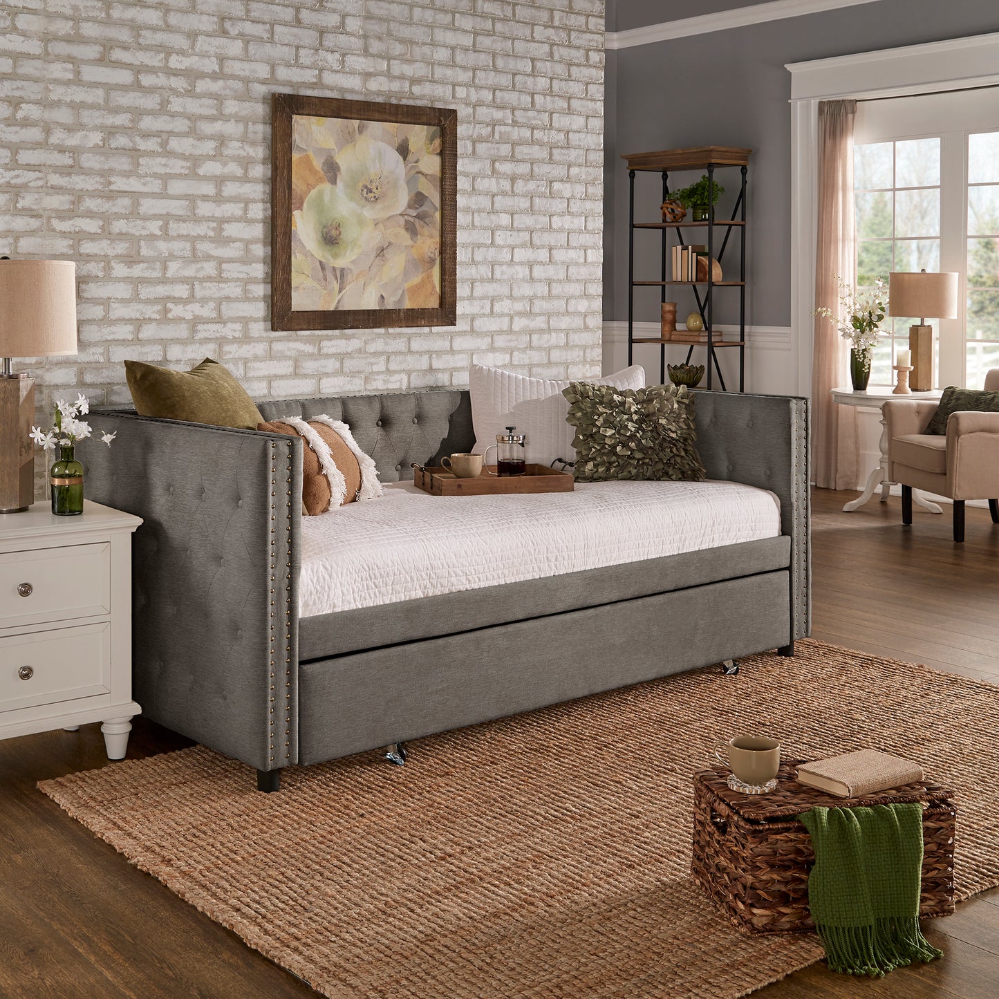 Weave Fabric Daybed - Grey