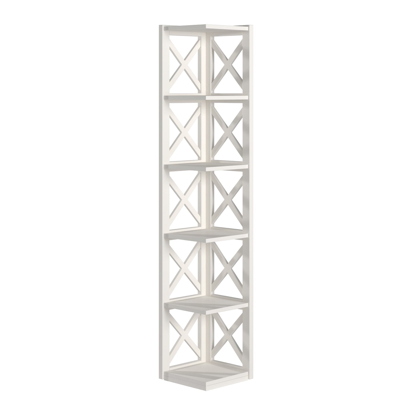 X-Frame 5-Shelf Bookcase - White
