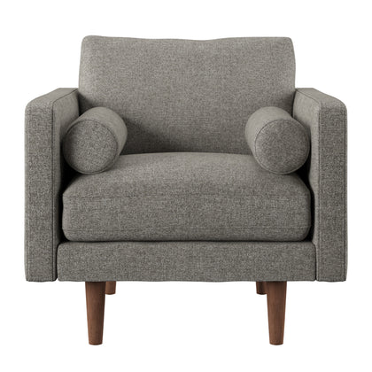 Mid-Century Tapered Leg Accent Chair with Pillows - Grey