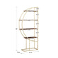 Natural Finish Gold Metal Half Moon Bookcase - One Bookcase