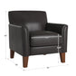Modern Accent Chair - Dark Brown Faux Leather