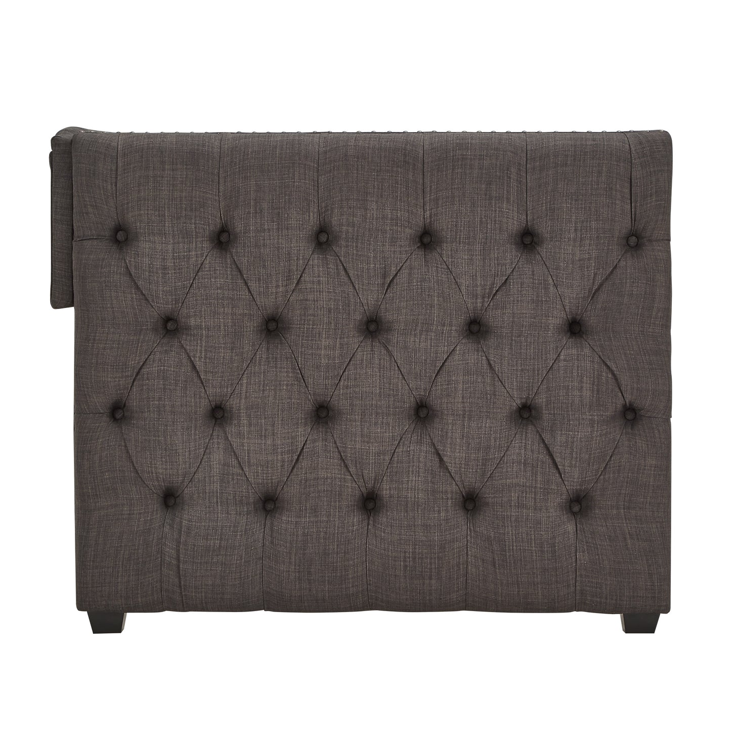 Tufted Nailhead Daybed - Dark Grey Linen, No Trundle