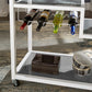 Glass Top Metal Bar Cart - White