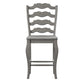 French Ladder Back Wood Counter Height Chairs (Set of 2) - Antique Grey
