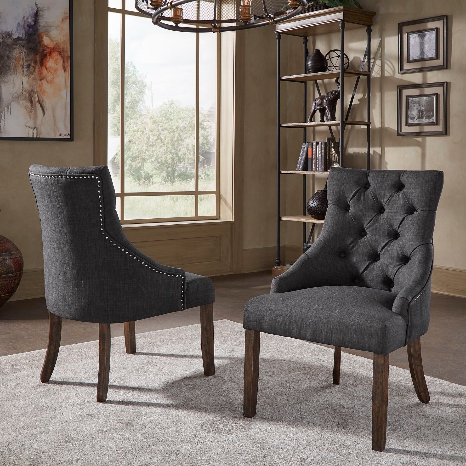 Curved Back Dining Chairs (Set of 2)