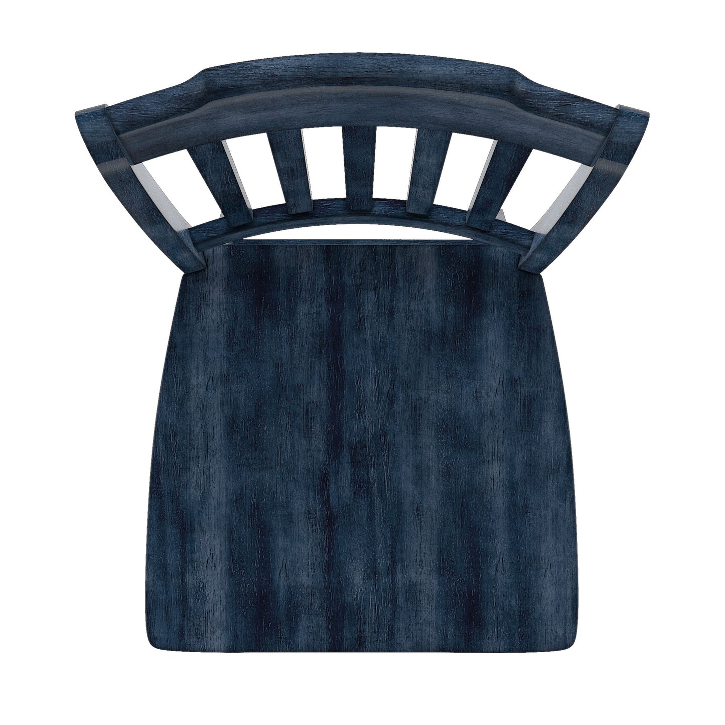 Slat Back Wood Counter Height Chairs (Set of 2) - Antique Dark Denim Finish