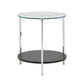 Local Pickup Only - Chrome Finish End Table with Glass Top