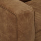 Dark Mahogany Outback Oxford Leather Sofa - Tan