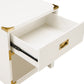 1-Drawer Gold Accent Nightstand - White