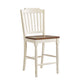Two-Tone Counter Height Chairs (Set of 2) - Antique White, Slat Back