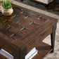 Dark Brown Wood and Metal Tables - Coffee Table Only