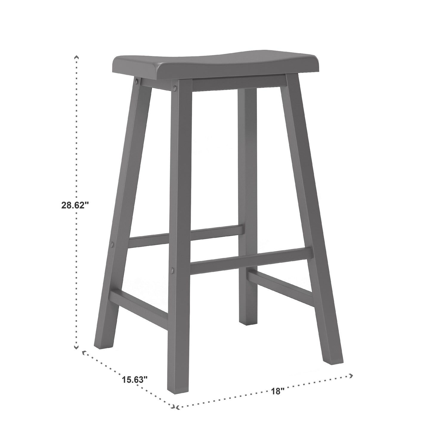 Saddle Seat 29-inch Bar Height Backless Stools (Set of 2) - Frost Grey Finish