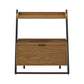 Two-tone Black & Oak finish Nightstand - 1-Drawer with 1 Shelf