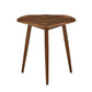 Wood Finish Leaf Shape End Table - Walnut Finish End Table