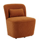 Orange Fabric Chair and Ottoman - Accent Chair with Ottoman