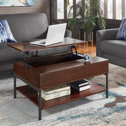Two-Tone Lift-Top Rectangular Tables - Walnut Finish, Coffee Table Only