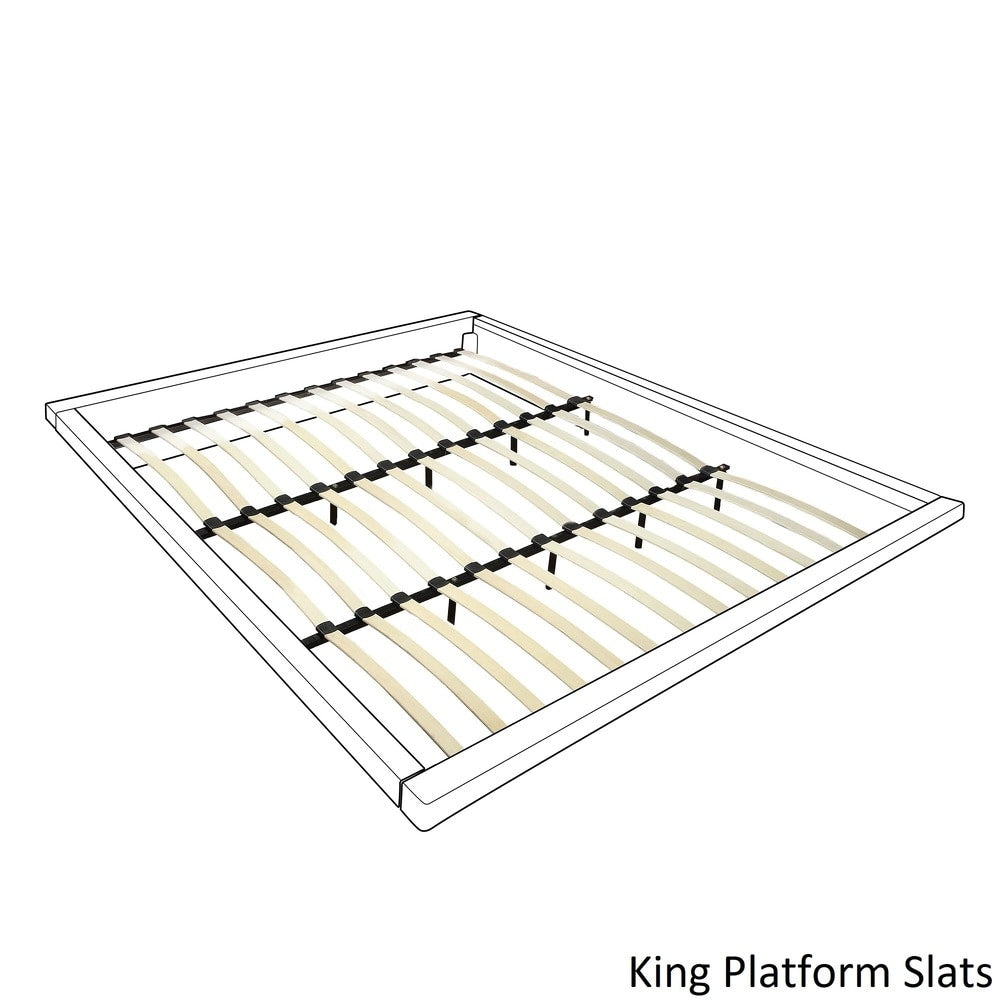 Beige Linen Chesterfield Platform Bed - King