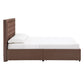 Tufted Linen Headboard Storage Platform Bed - Queen Size (Queen Size)