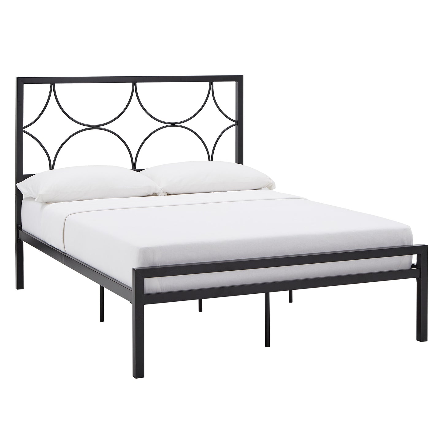 Metal Platform Bed with Twinkling Star Headboard - Black, Full (Full Size)