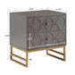 Arched Diamond Gold Metal End Table - Grey
