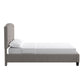 Adjustable Diamond-Tufted Arch-Back Bed - Grey, Full