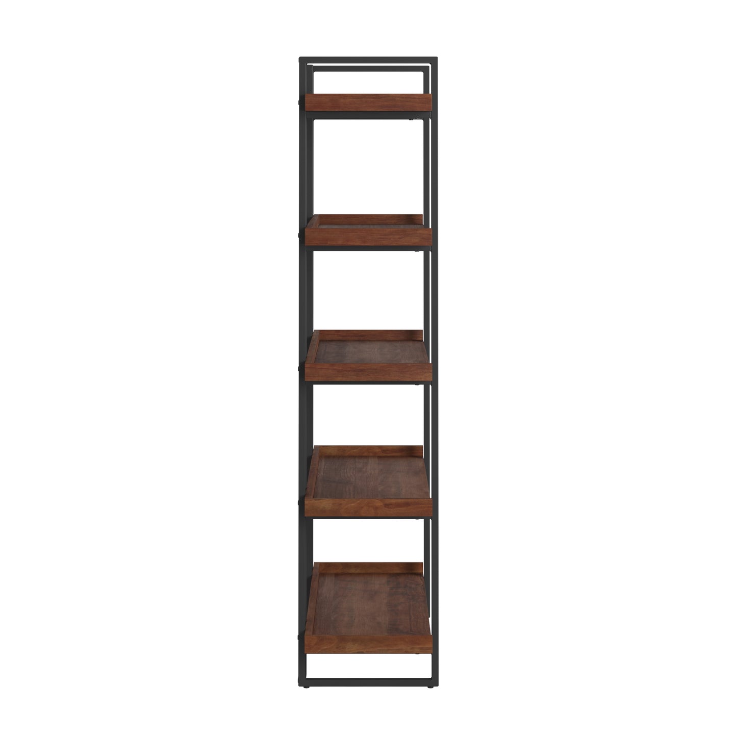 Rustic Brown Etagere Bookcase - 40-inch Wide Bookcase