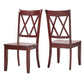 Double X Back Wood Dining Chairs (Set of 2) - Antique Berry Red Finish