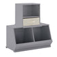 Modular Stacking Storage Bins - Frost Grey, 1 Box with Drawer