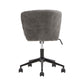 Curved Back Velvet Wave Pattern Office Chair - Dark Grey