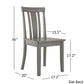 Oak Wood Finish 48-inch Rectangle Dining Set - Antique Grey Finish, Slat Back Chairs