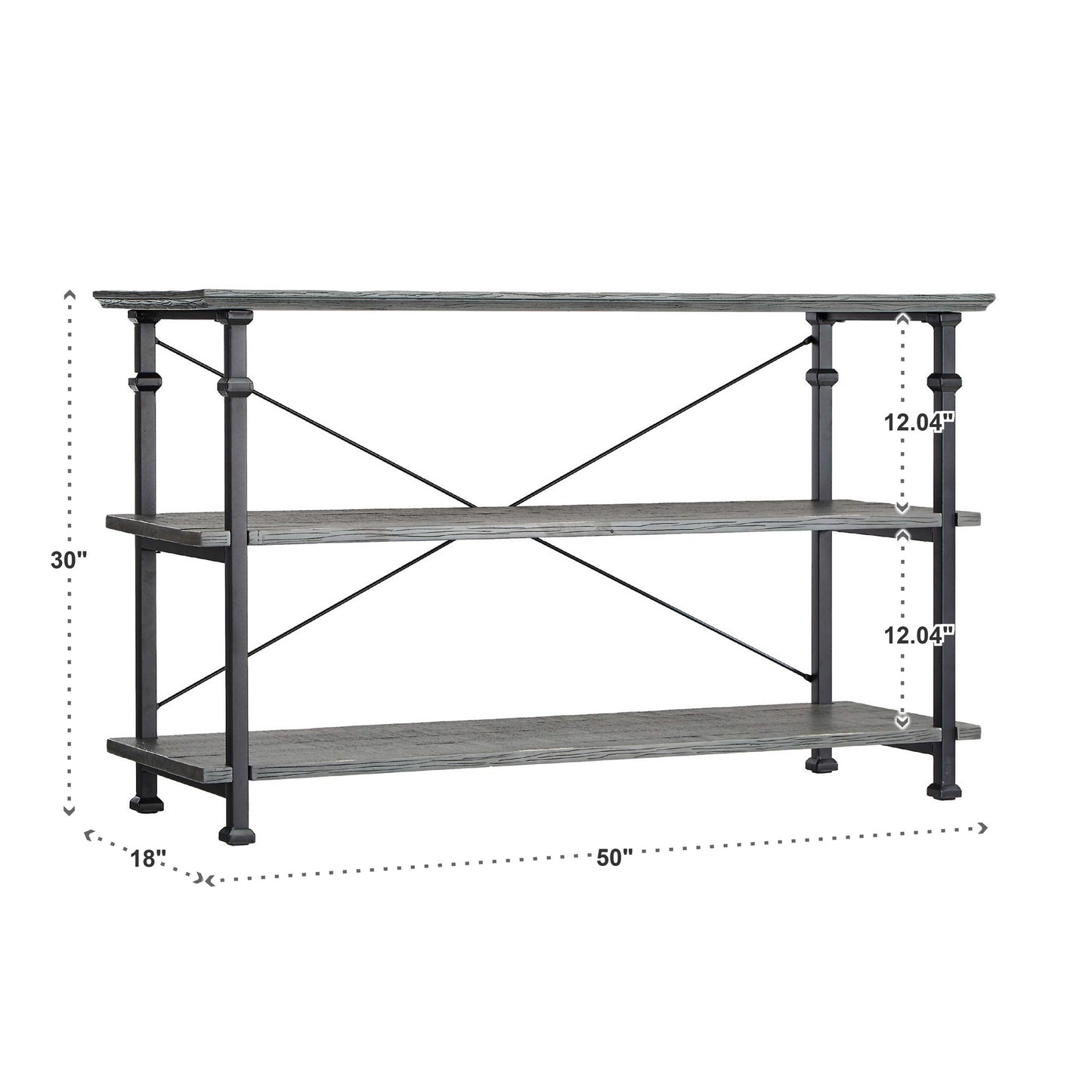 Vintage Industrial TV Stand - Grey Finish