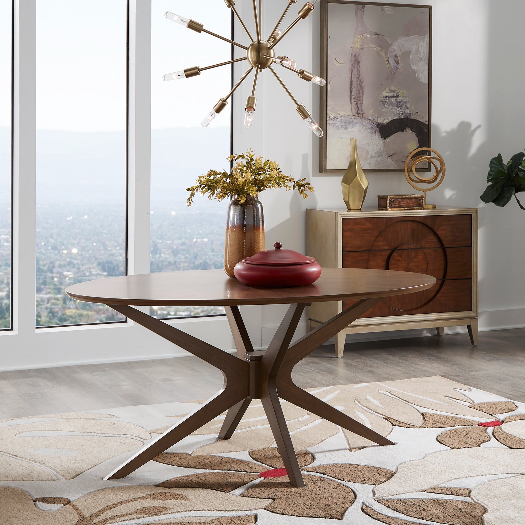Walnut Finish 63" Oval Dining Table by iNSPIRE Q Modern – iNSPIRE Q Home